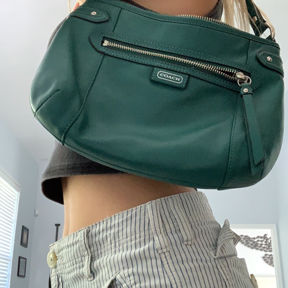 Green/blue coach purse